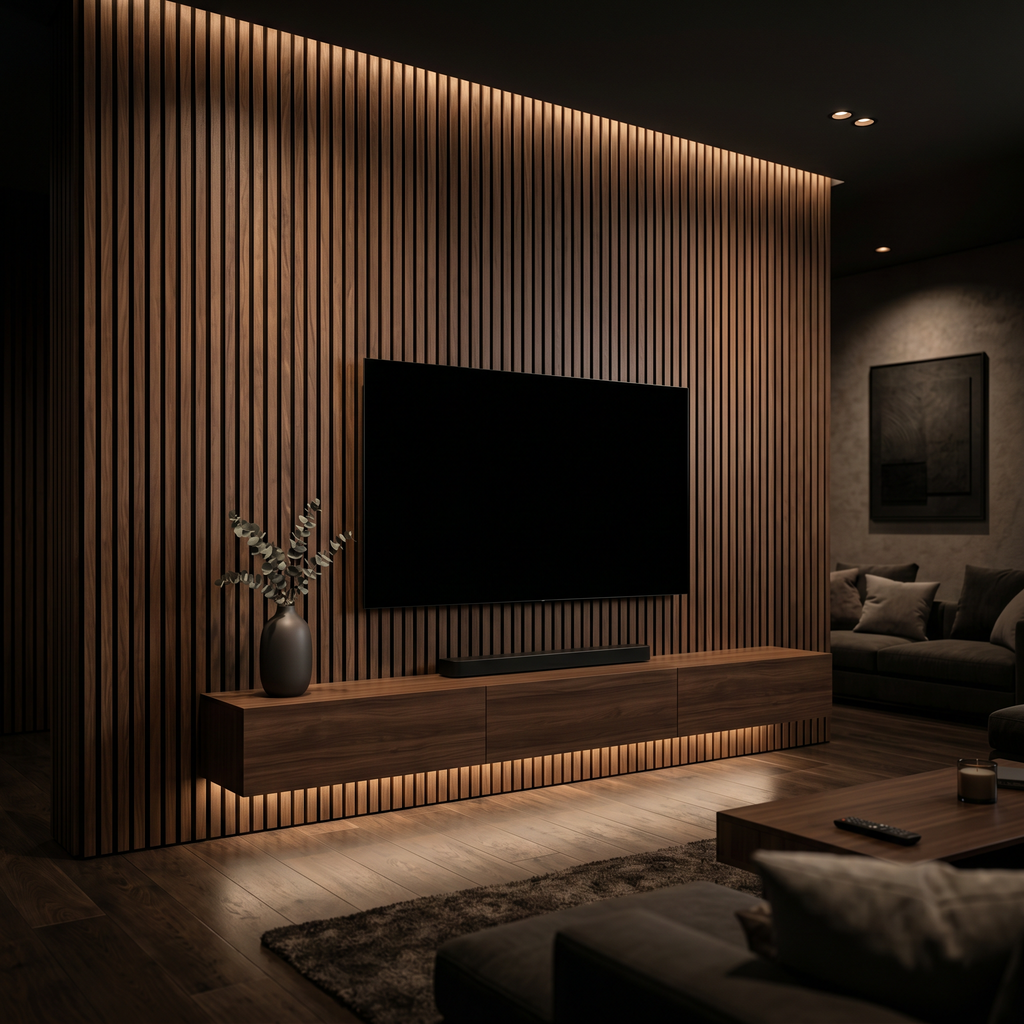Brunello Signature Walnut Slat Wall Panel 270 × 110 cm