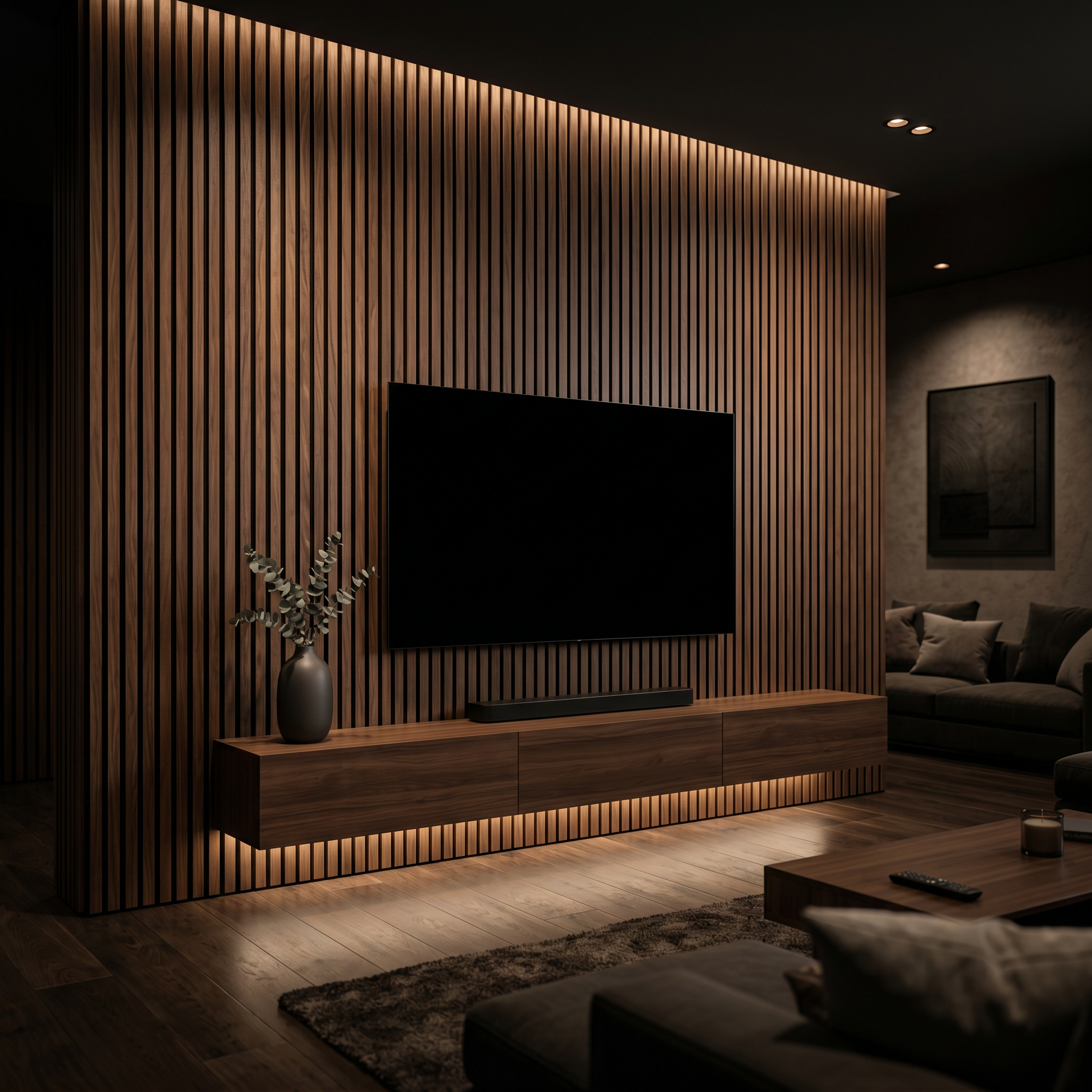 Brunello Signature Walnut Slat Wall Panel 270 × 110 cm